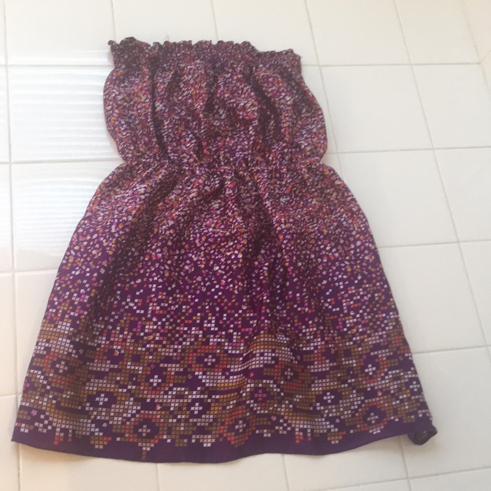 Purple strapless summer dress